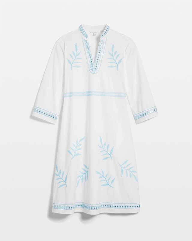 Embroidered Stand Collar Kaftan Dress - image 5
